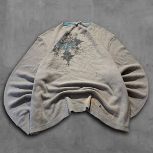 Y2K‎ Baggy Grey Hybrid Affliction Grunge Skater Longsleeve